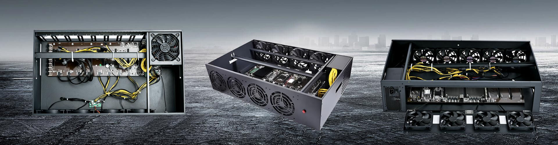 8GPU Case Computer 8Fan Motherboard Chassis Rack System Psu GPU Ekran Kart