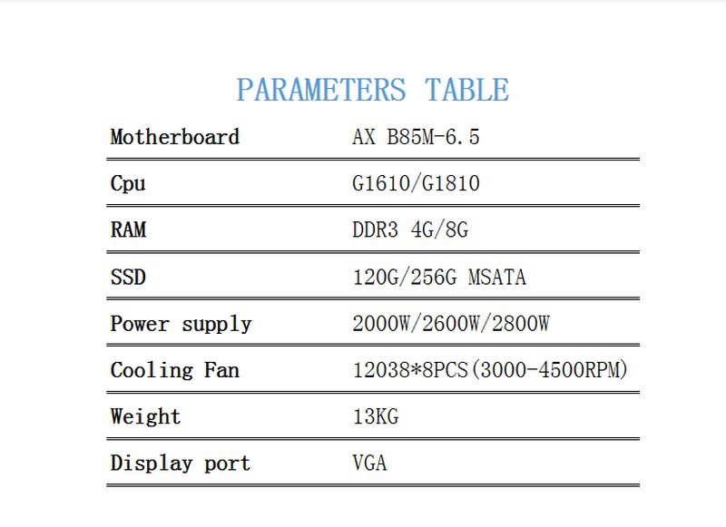 8gpu case computer 8fan motherboard chassis rack system psu gpu ekran kart with fully motherboard new 4a