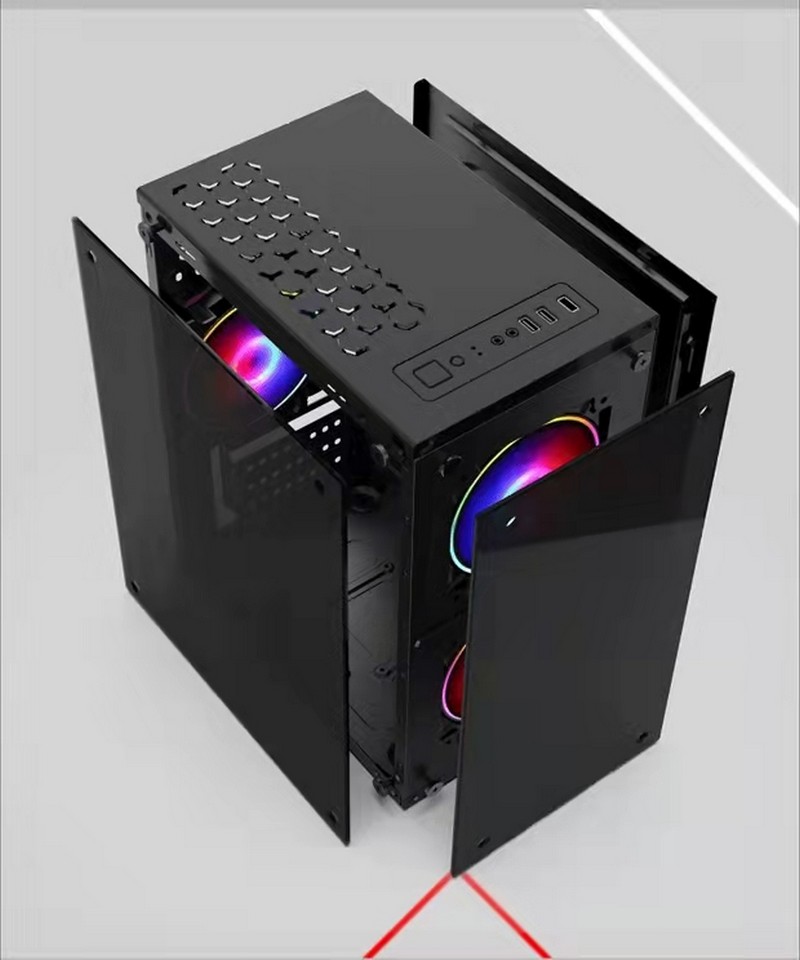 toughened tempered glass colorful cooled diy cabinet gaming cpu computer case 7