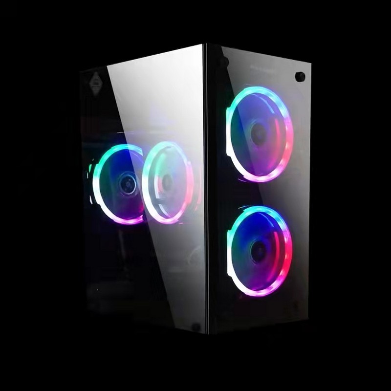 toughened tempered glass colorful cooled diy cabinet gaming cpu computer case 8